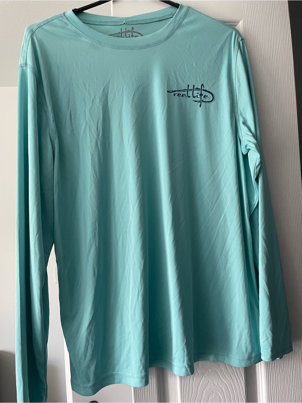 Reel Life Men's Long Sleeve Performance Shirt - Aqua